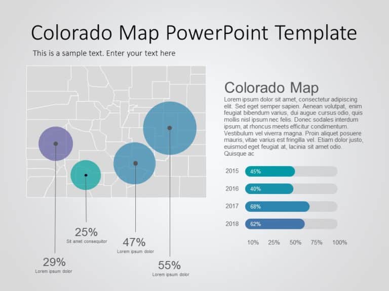 Colorado Map 8 PowerPoint Template & Google Slides Theme