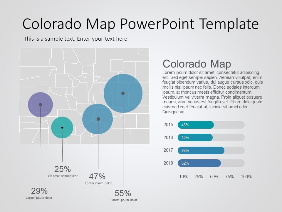 Colorado Map 8 PowerPoint Template