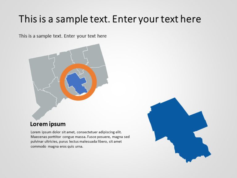 Connecticut Map 3 PowerPoint Template & Google Slides Theme
