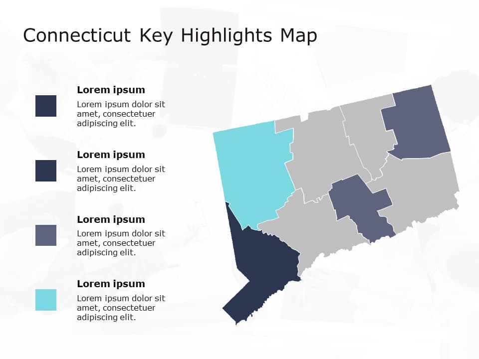Connecticut Map 4 PowerPoint Template