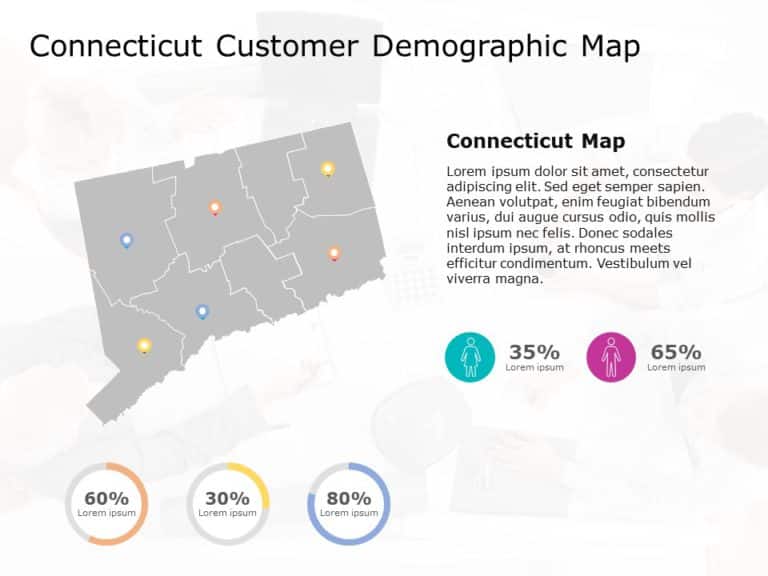 Connecticut Map 6 PowerPoint Template