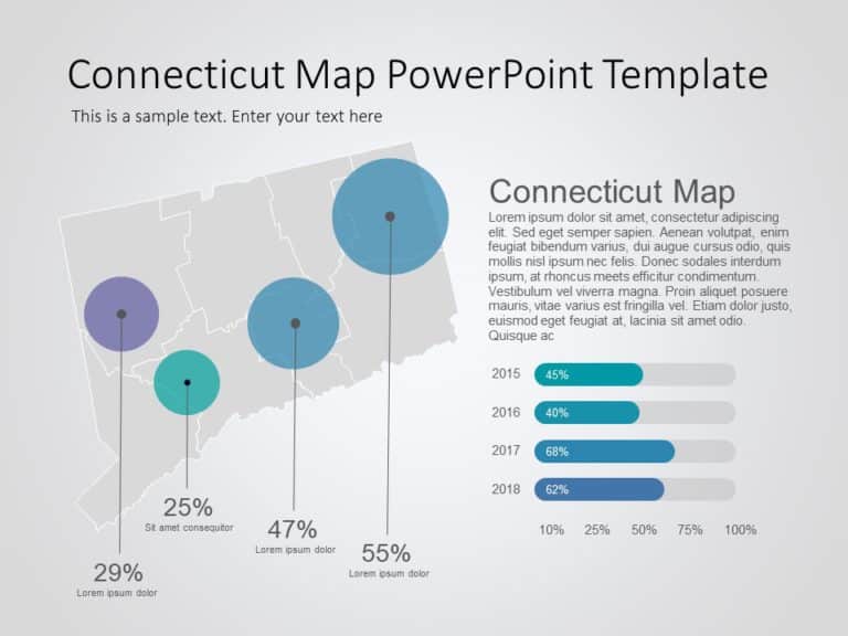 Connecticut Map 8 PowerPoint Template & Google Slides Theme