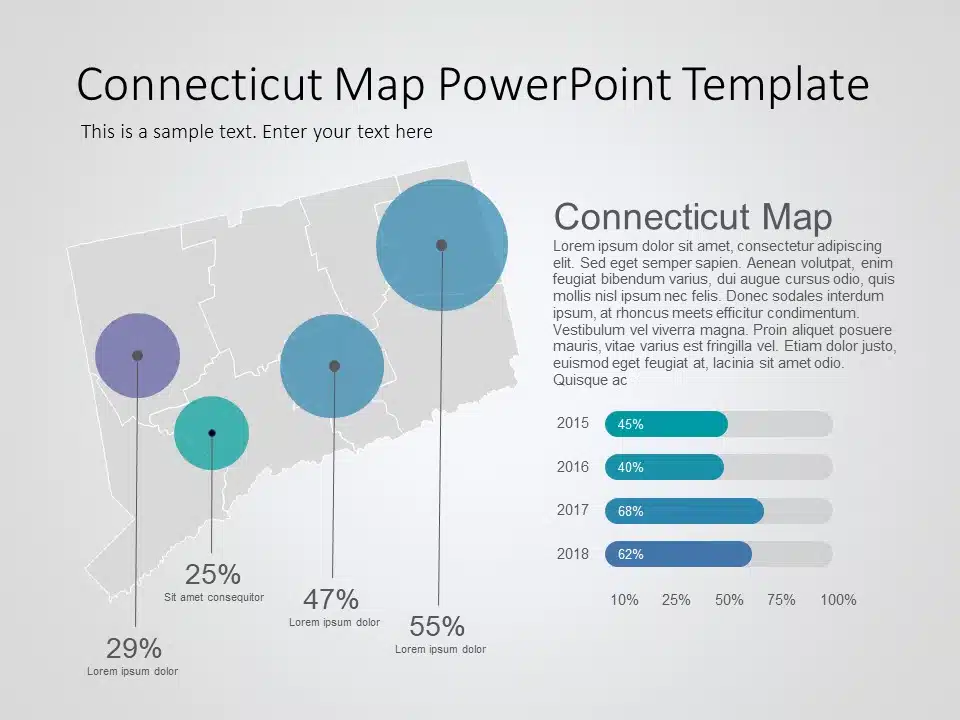 Connecticut Map 8 PowerPoint Template & Google Slides Theme