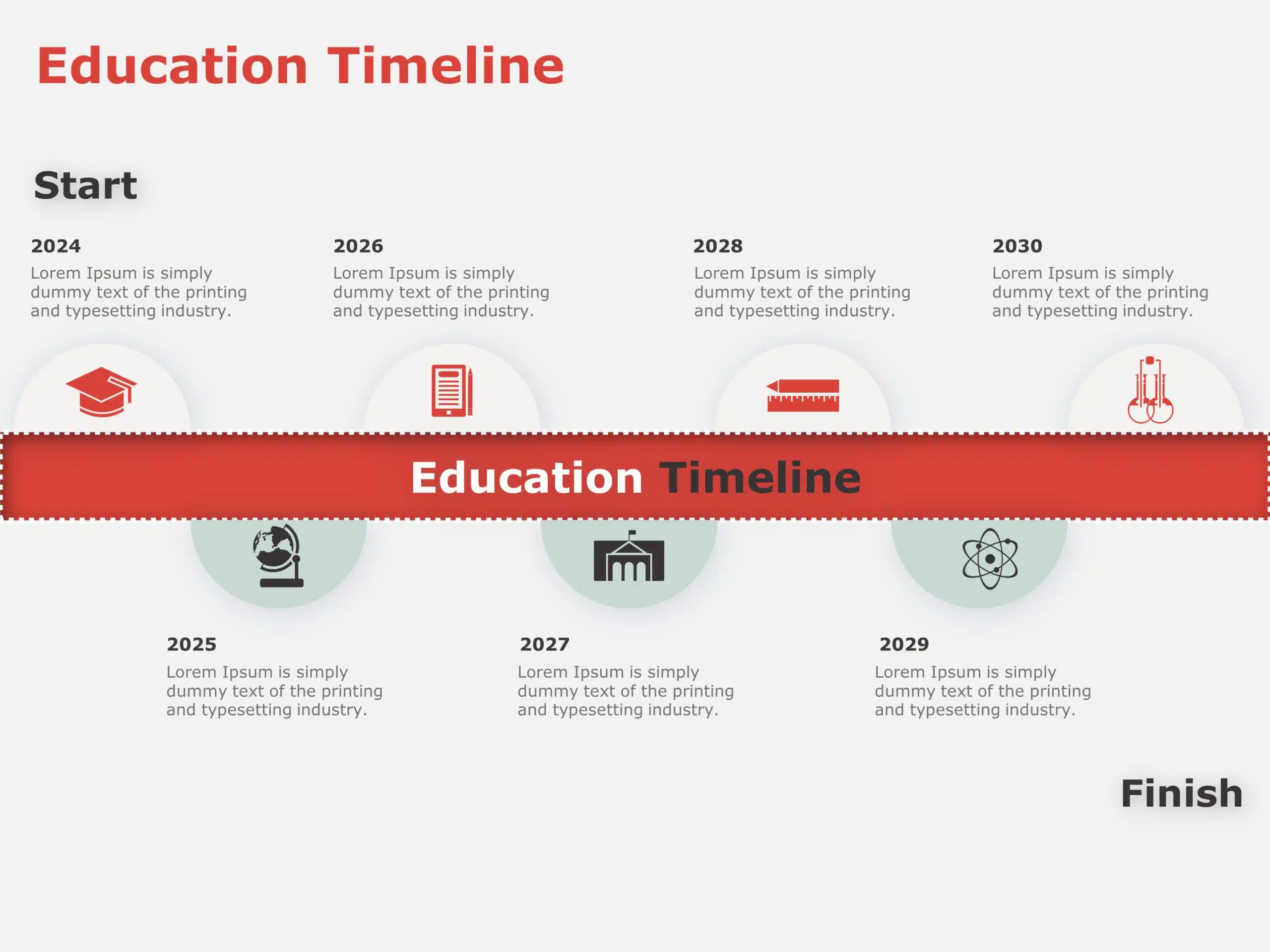 Education Timeline Template for MS PowerPoint and Google Slides Themes