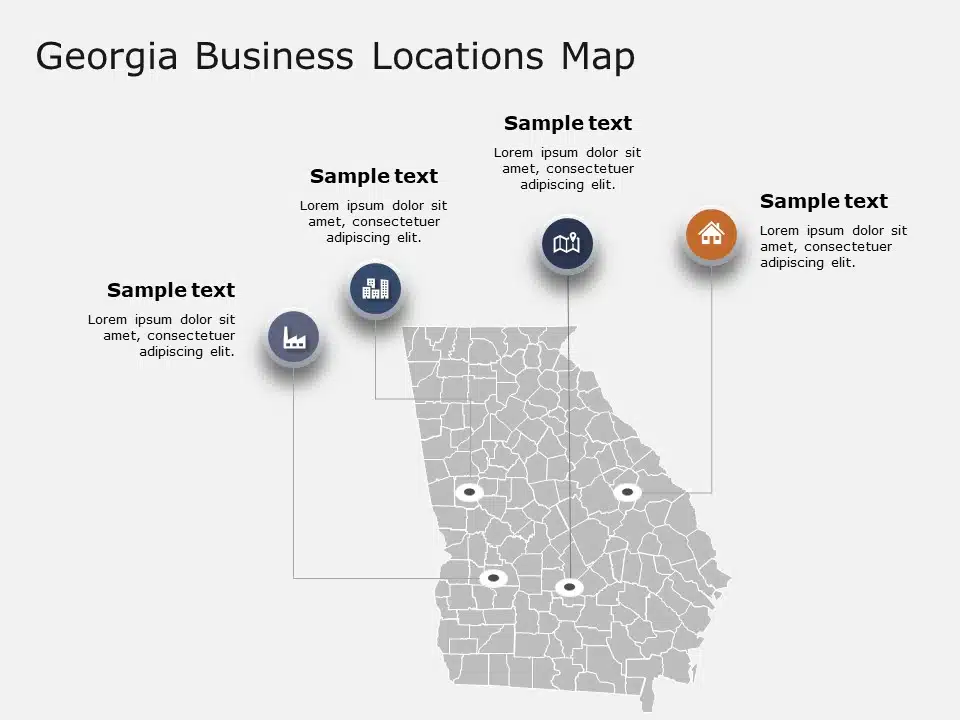 Georgia Map 2 PowerPoint Template   Georgia Map 2 PowerPoint Template 0944 