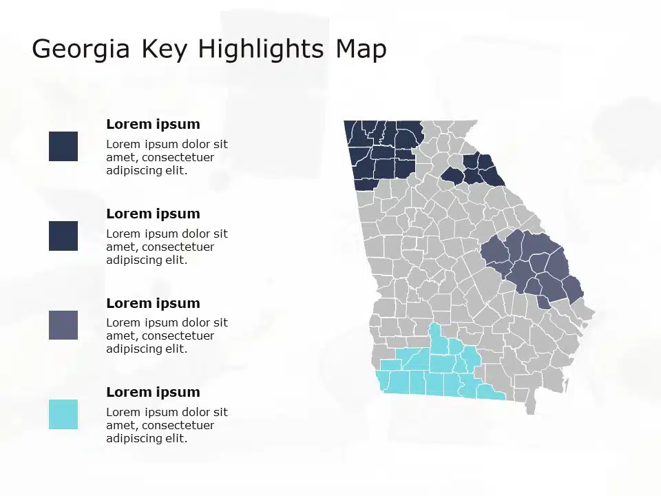 Georgia Map 4 PowerPoint Template   Georgia Map 4 PowerPoint Template 0944 