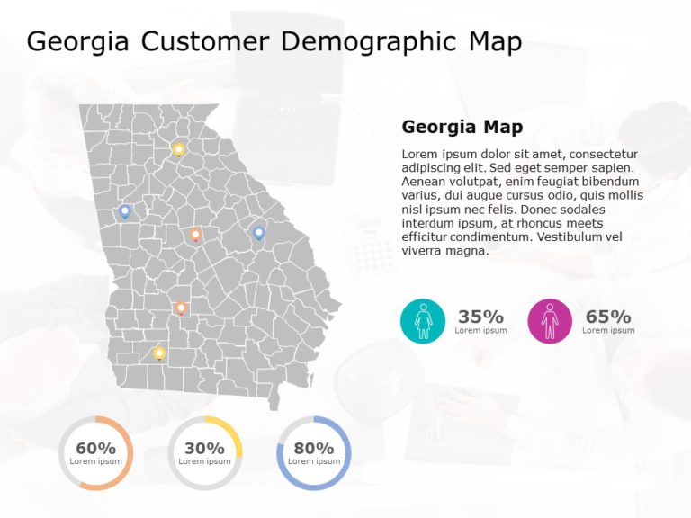 Georgia Map 6 PowerPoint Template & Google Slides Theme