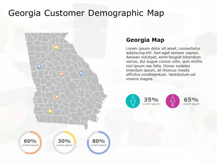 Georgia Map 6 PowerPoint Template