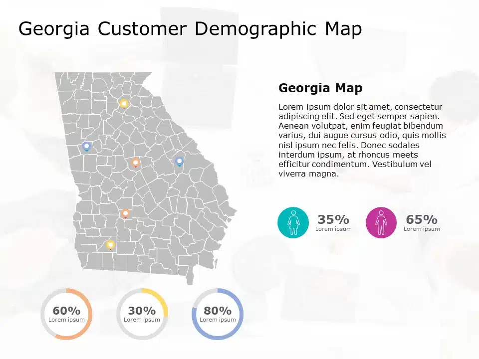 Georgia Map 6 PowerPoint Template & Google Slides Theme