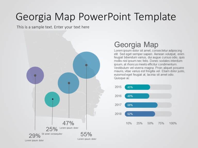 Georgia Map 8 PowerPoint Template & Google Slides Theme