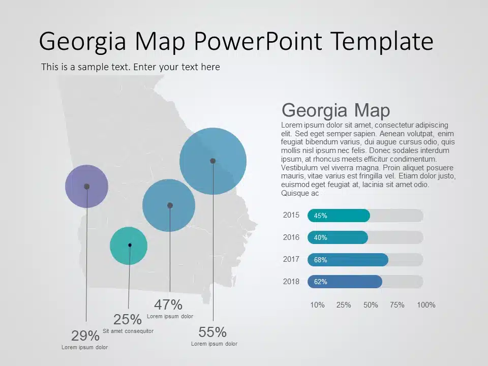 Georgia Map 8 PowerPoint Template   Georgia Map 8 PowerPoint Template 0944 