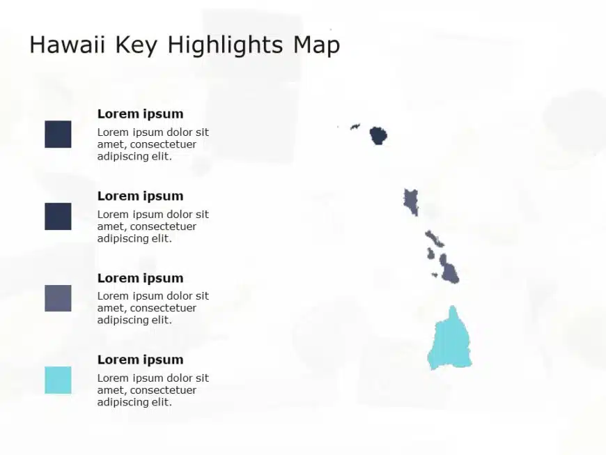 Hawaii Map 4 PowerPoint Template