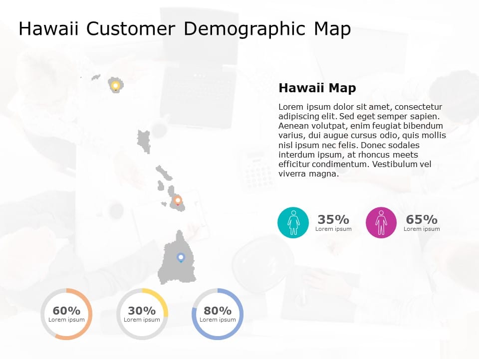 Hawaii Map 6 PowerPoint Template