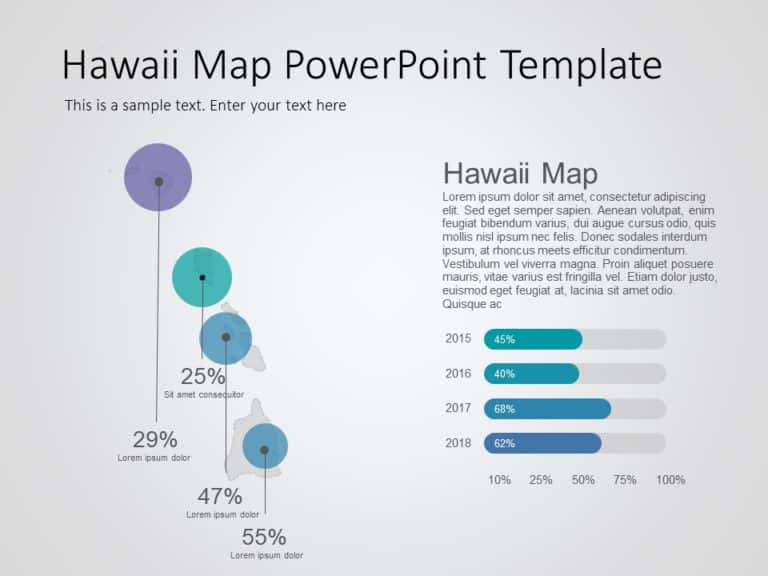 Hawaii Map 8 PowerPoint Template