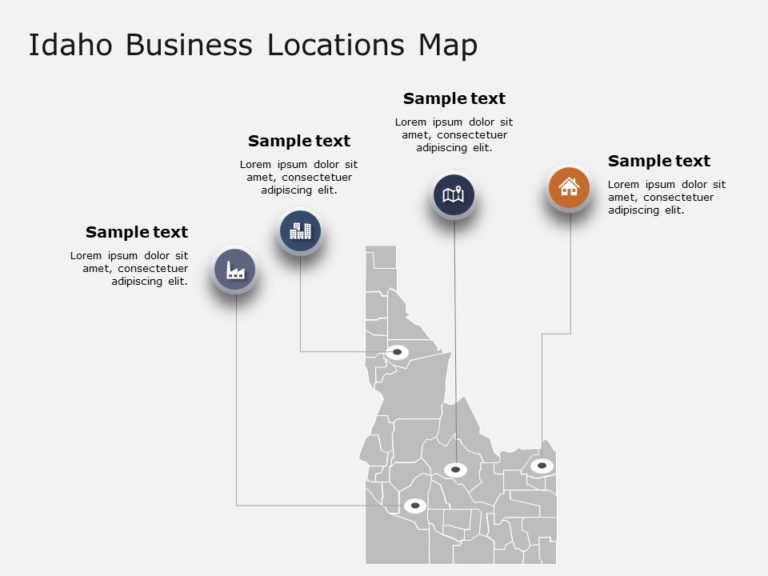Idaho Map 2 PowerPoint Template