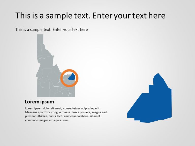 Idaho Map 3 PowerPoint Template