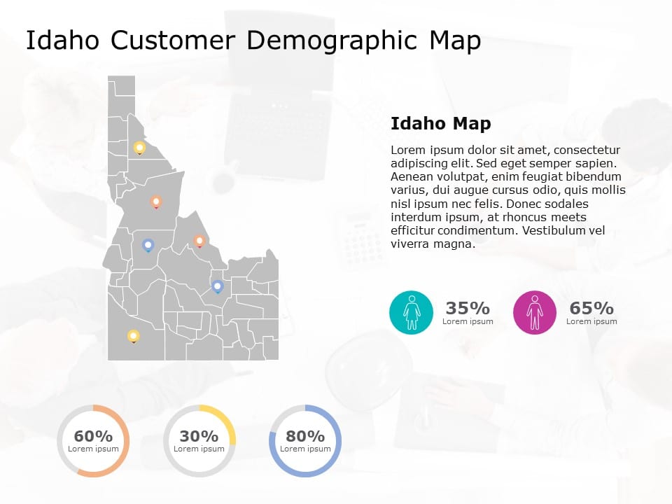 Idaho Map 6 PowerPoint Template