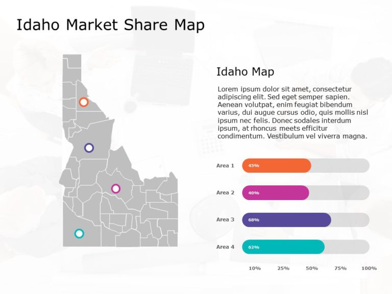 Idaho Map 7 PowerPoint Template & Google Slides Theme