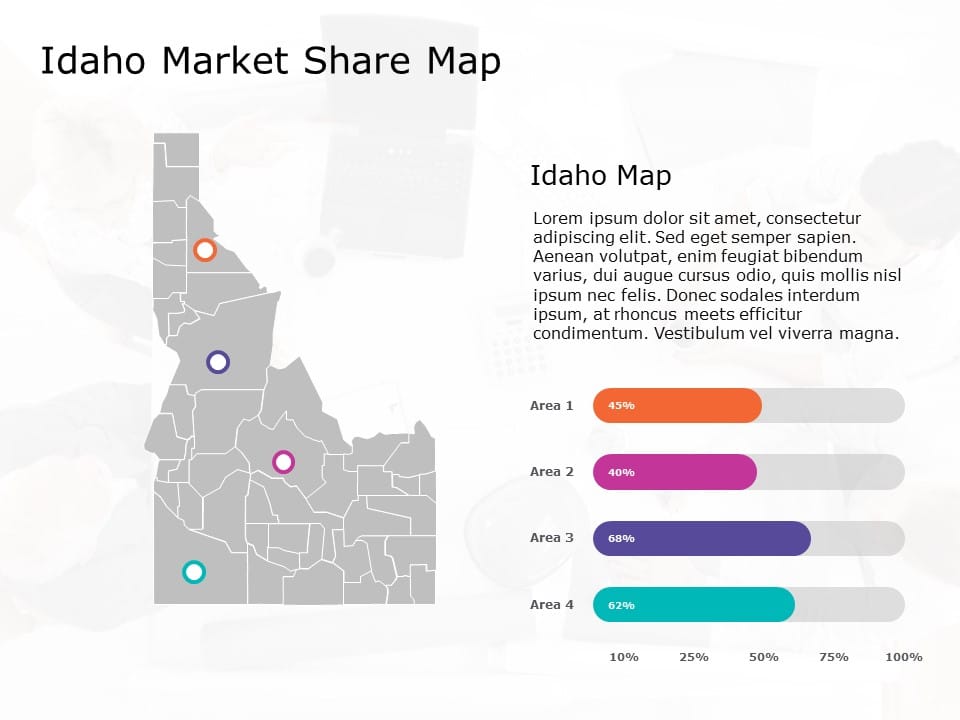 Idaho Map 7 PowerPoint Template & Google Slides Theme