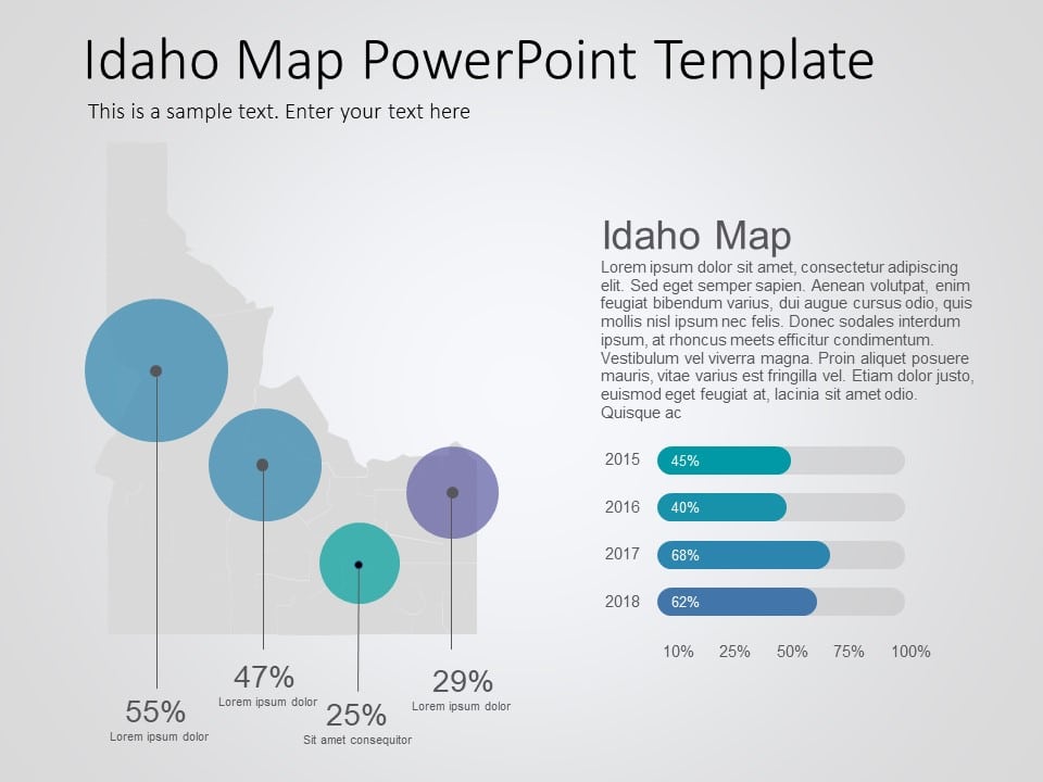 Idaho Map 8 PowerPoint Template
