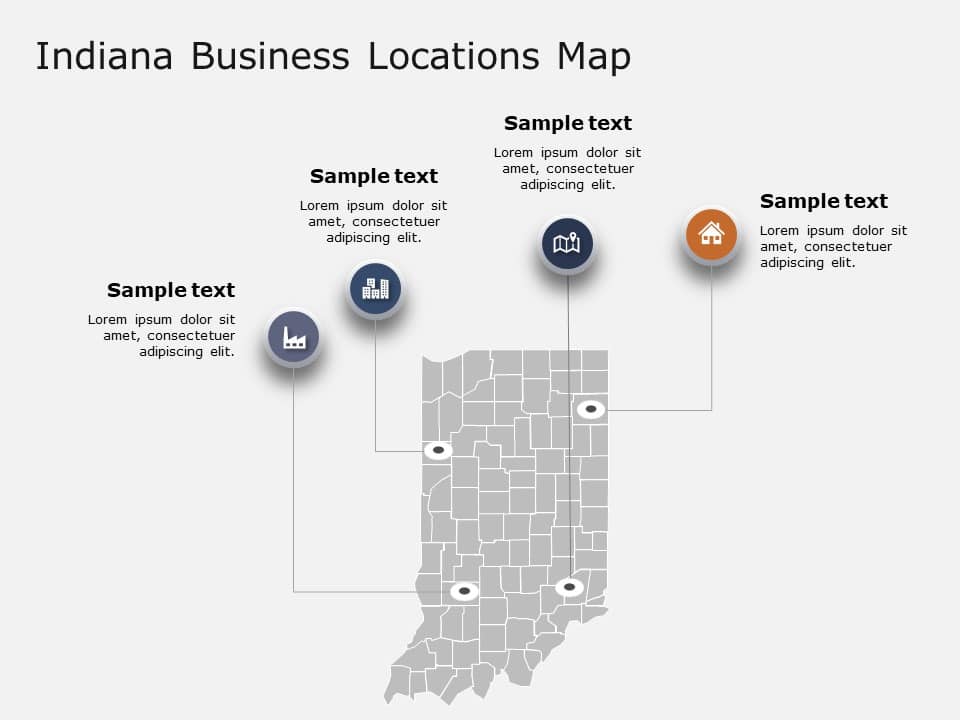 Indiana Map 2 PowerPoint Template