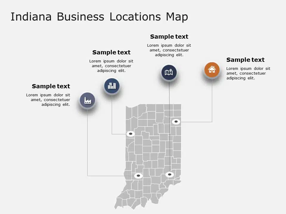 Indiana Map 2 PowerPoint Template & Google Slides Theme