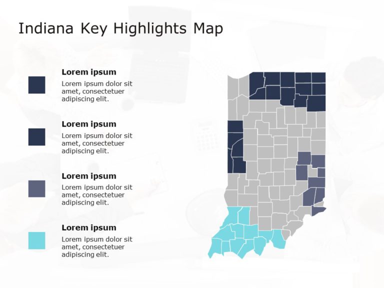 Indiana Map 4 PowerPoint Template & Google Slides Theme