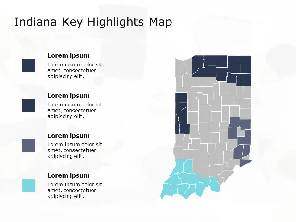 Indiana Map 4 PowerPoint Template & Google Slides Theme