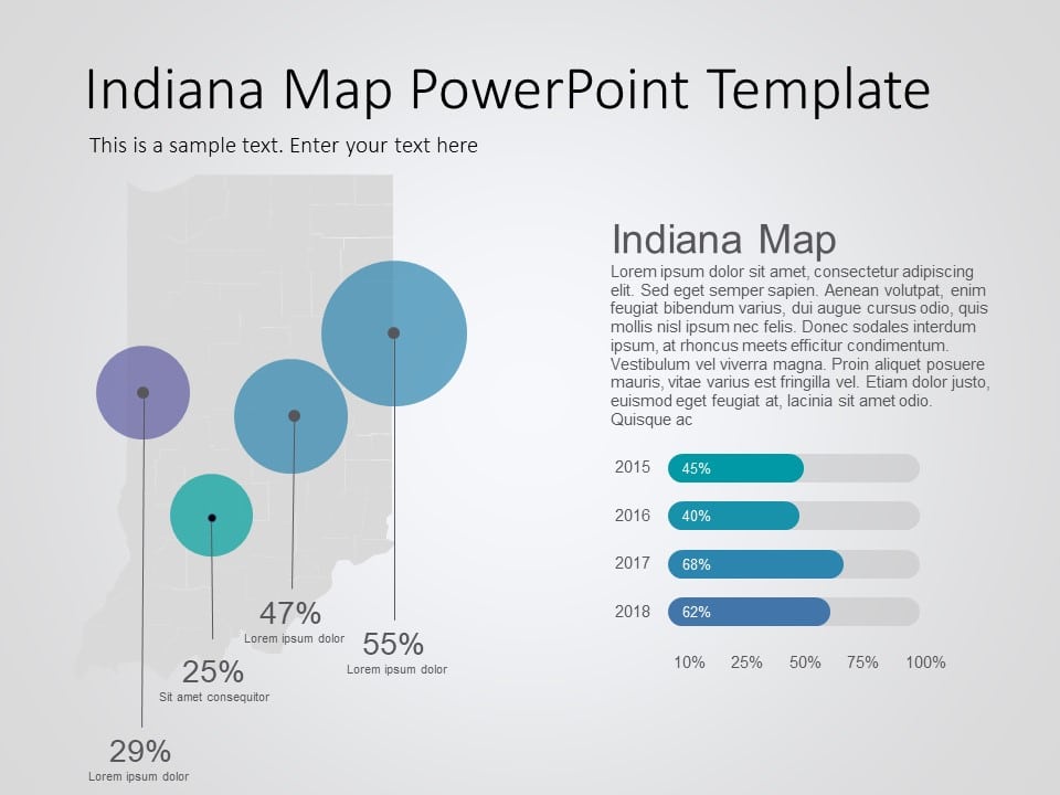 Indiana Map 8 PowerPoint Template