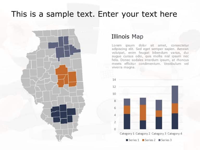 Illinois Map 1 PowerPoint Template
