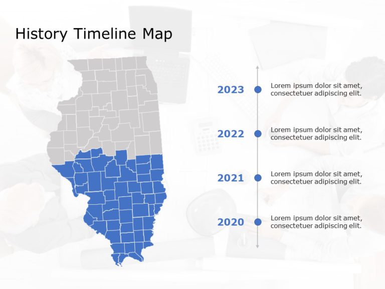 Illinois Map 4 PowerPoint Template & Google Slides Theme