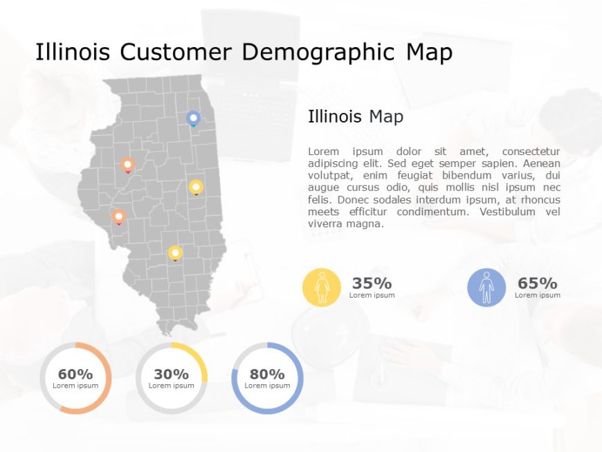Illinois Map 5 PowerPoint Template