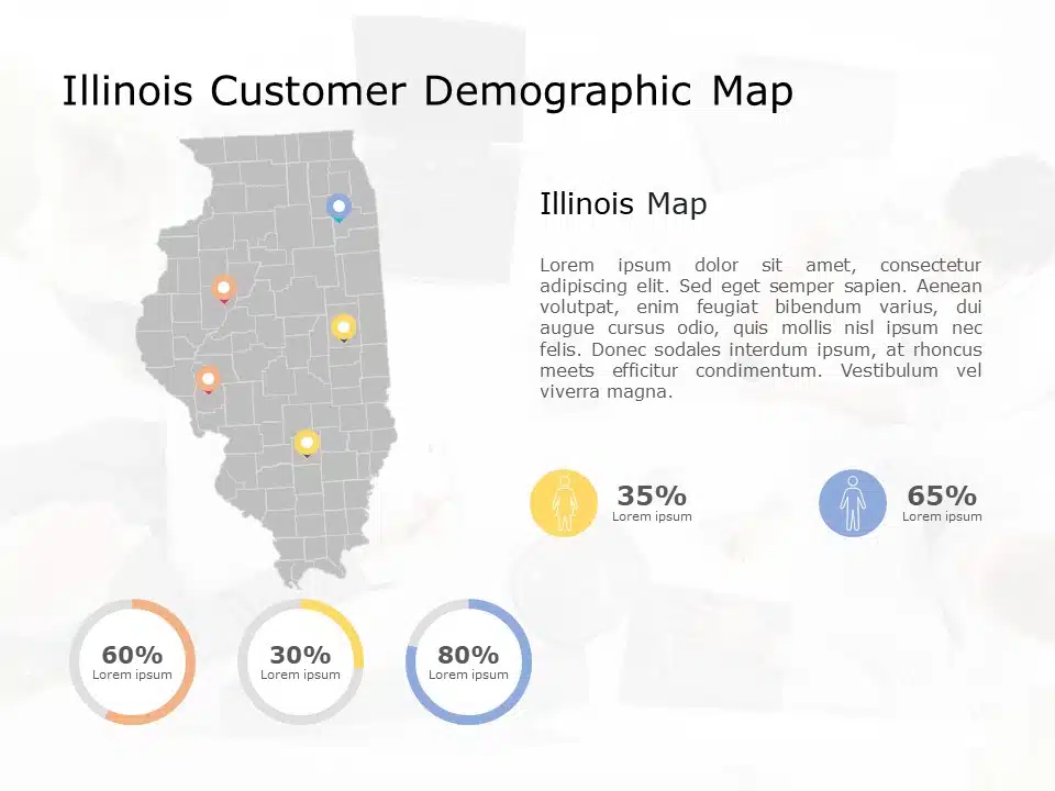 Illinois Map 5 PowerPoint Template & Google Slides Theme