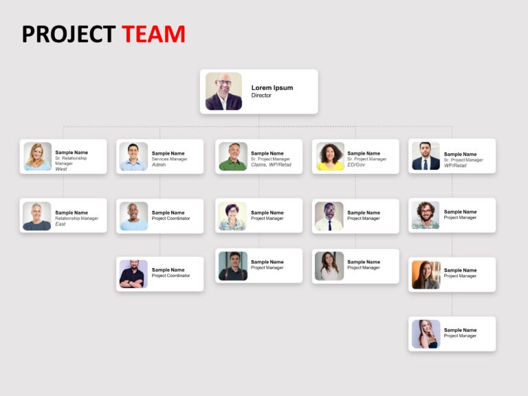Project Organizational Chart PowerPoint Template & Google Slides Theme