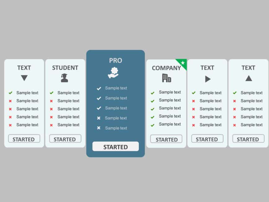 Gray and Blue Pricing Plan Comparison Layout Presentation Template