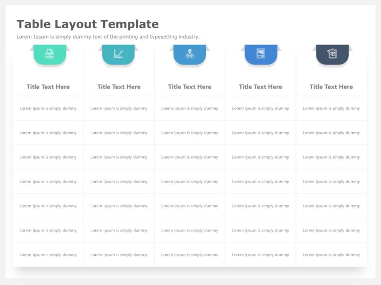 Modern Table Layout PowerPoint Template