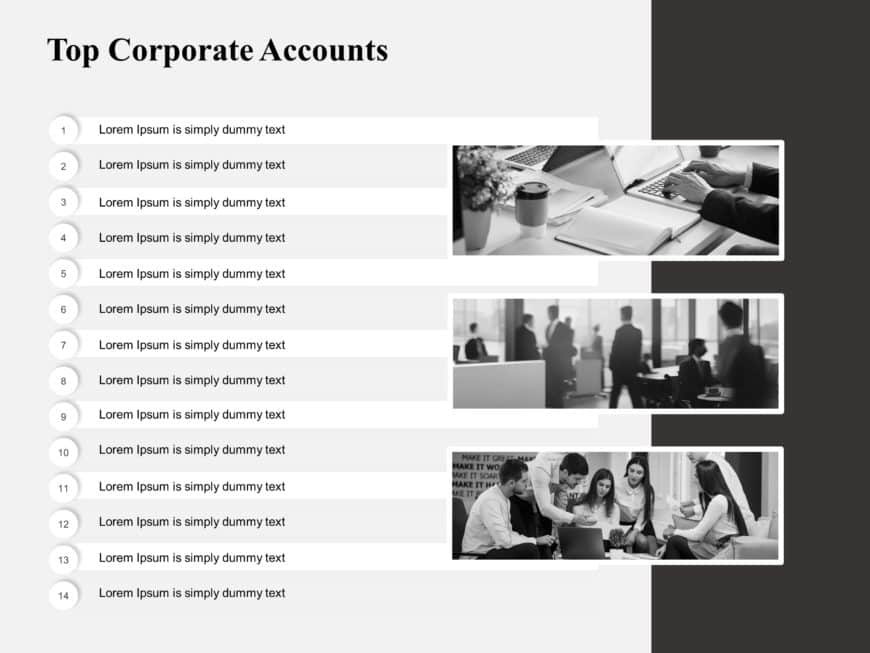 Top Corporate Accounts PowerPoint Template