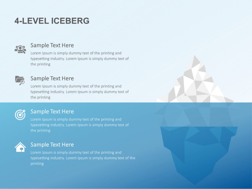 4 Level Iceberg PowerPoint Template