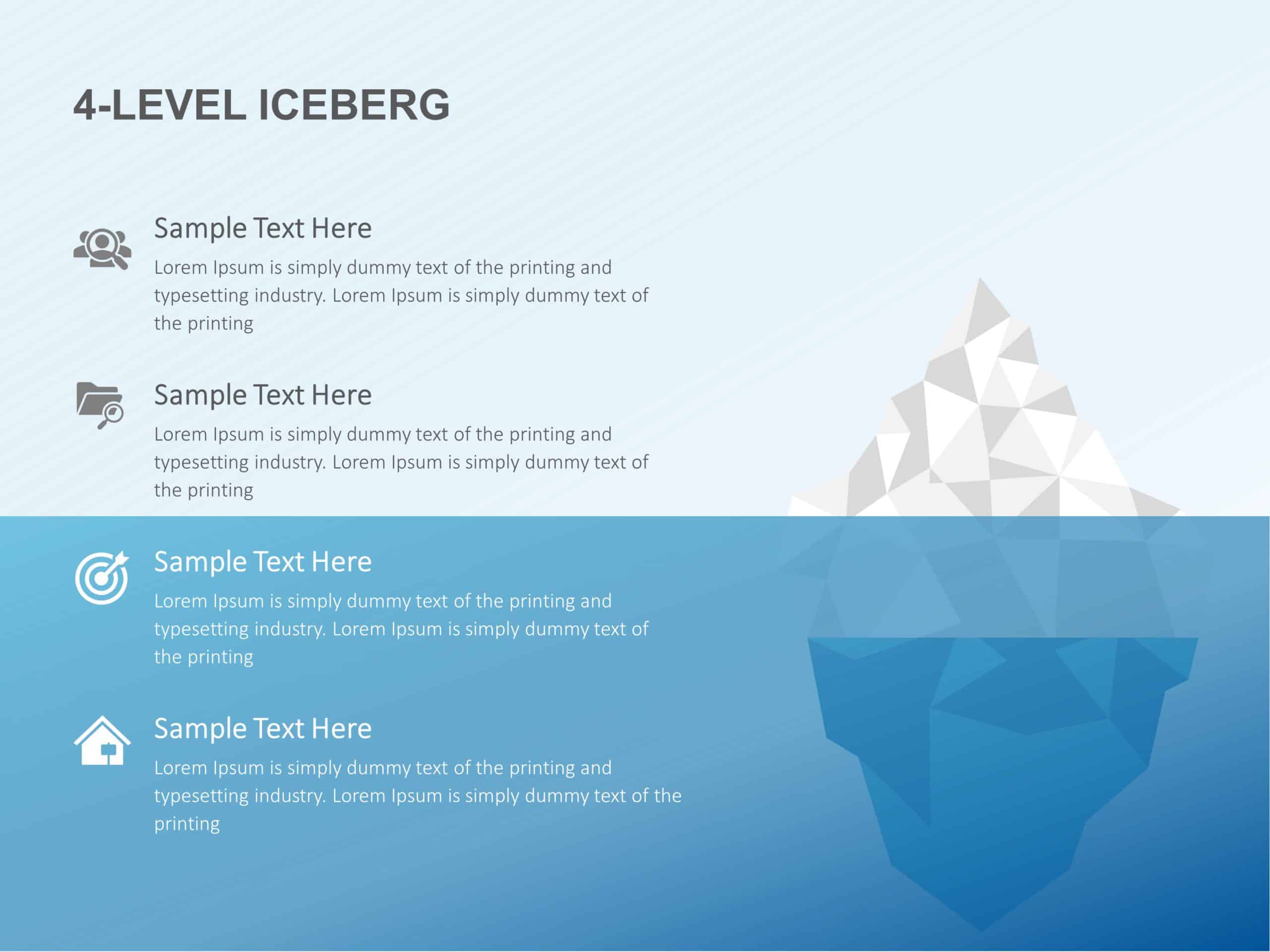 4 Level Iceberg PowerPoint Template & Google Slides Theme