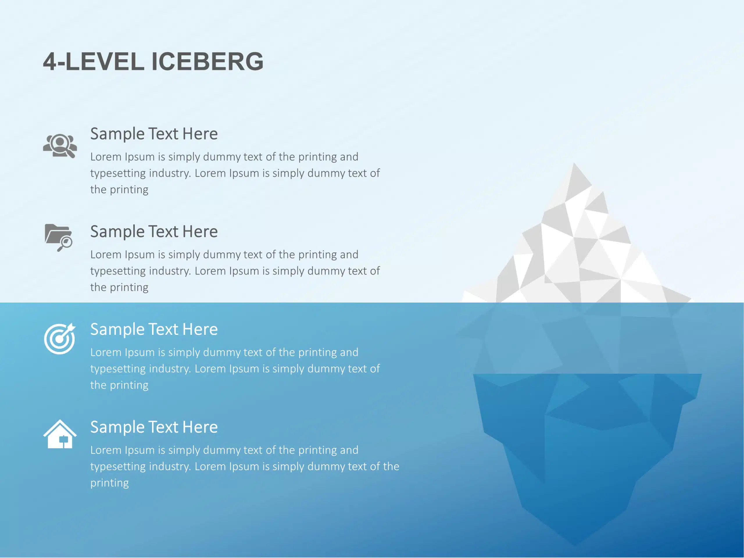 4 Level Iceberg PowerPoint Template & Google Slides Theme