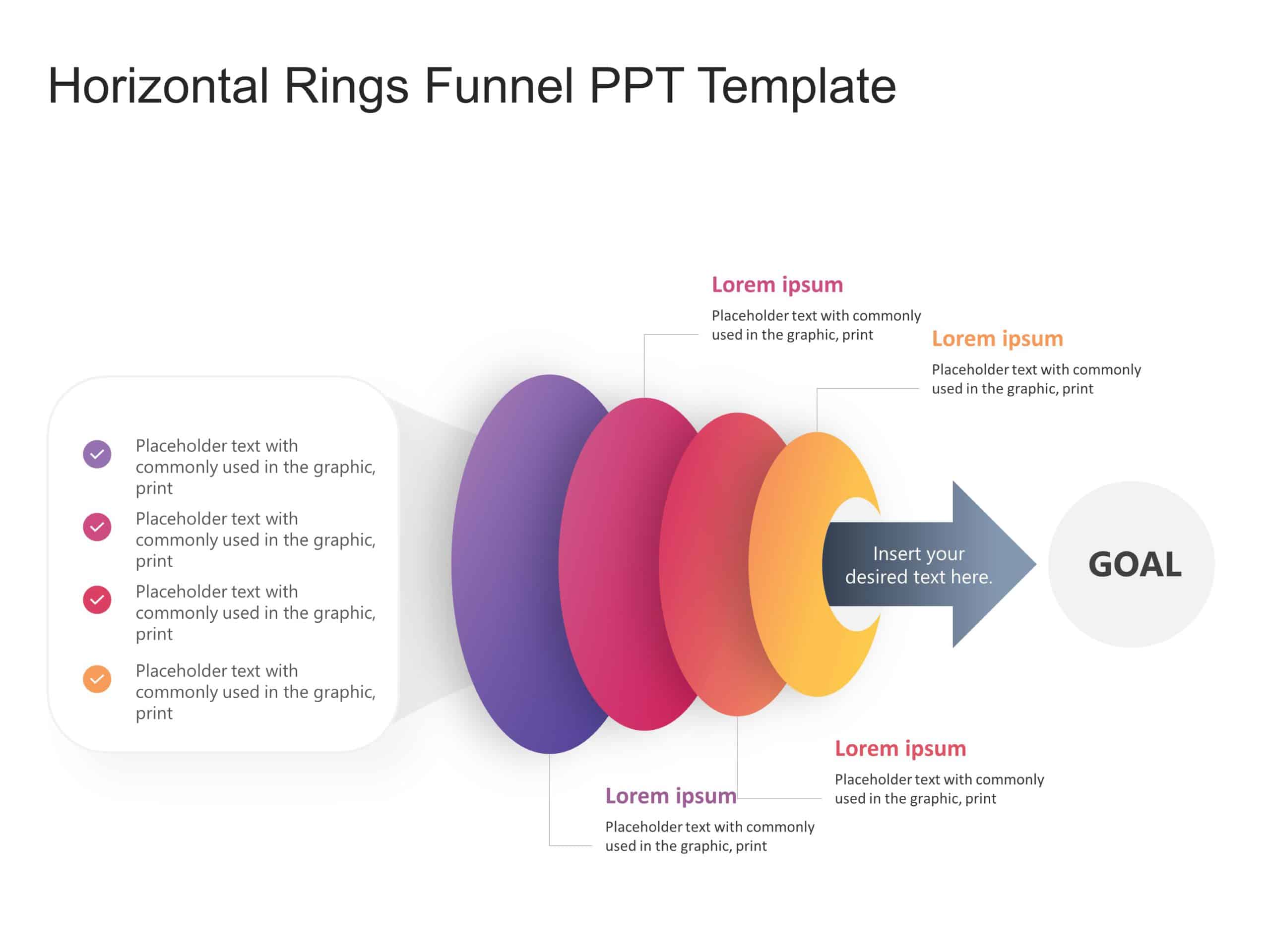Horizontal Rings Funnel PPT Template