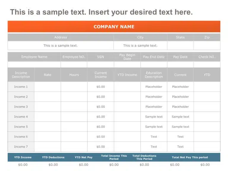 Simple Pay Slip PowerPoint Template & Google Slides Theme