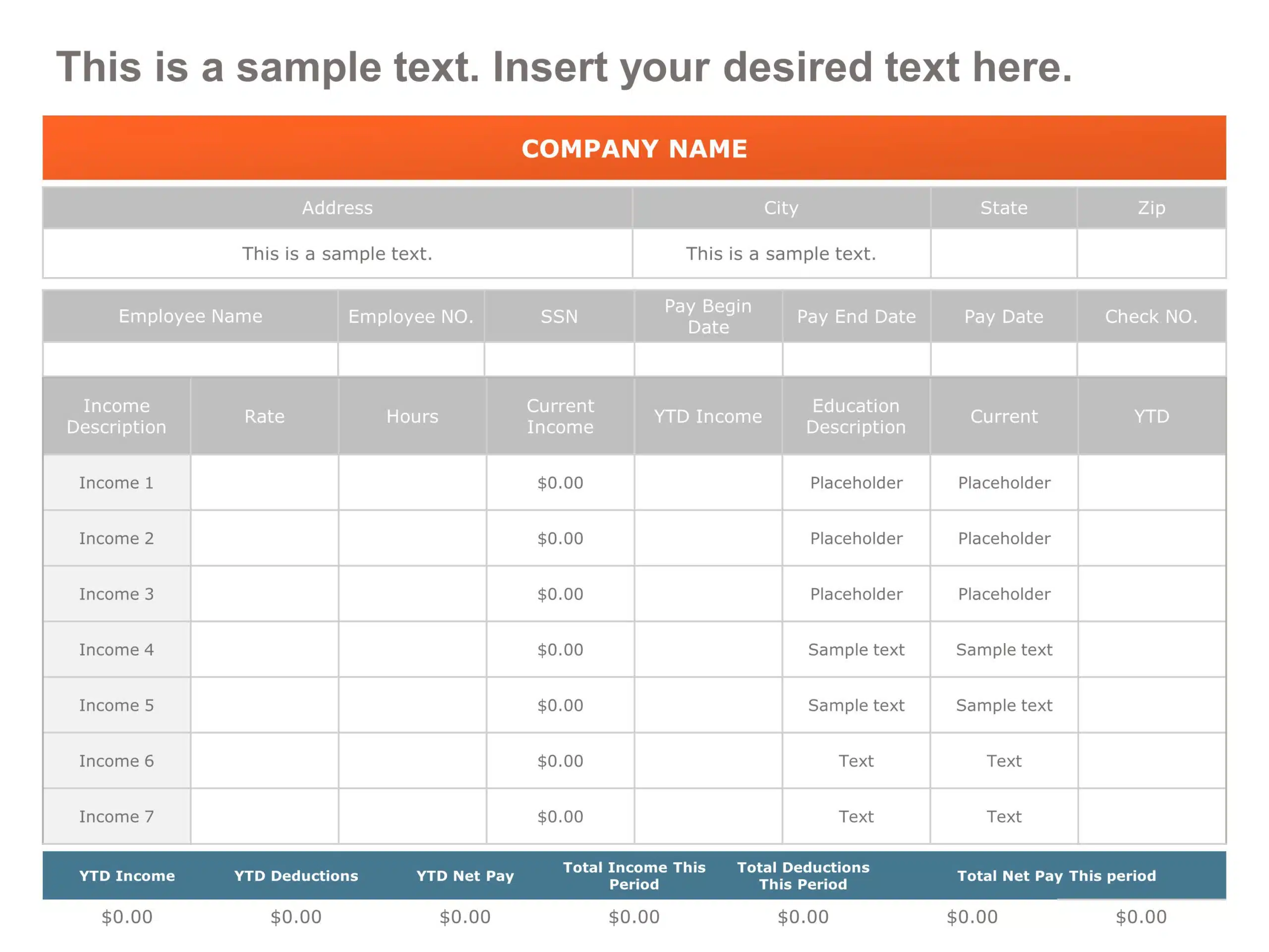 Simple Pay Slip PowerPoint Template & Google Slides Theme