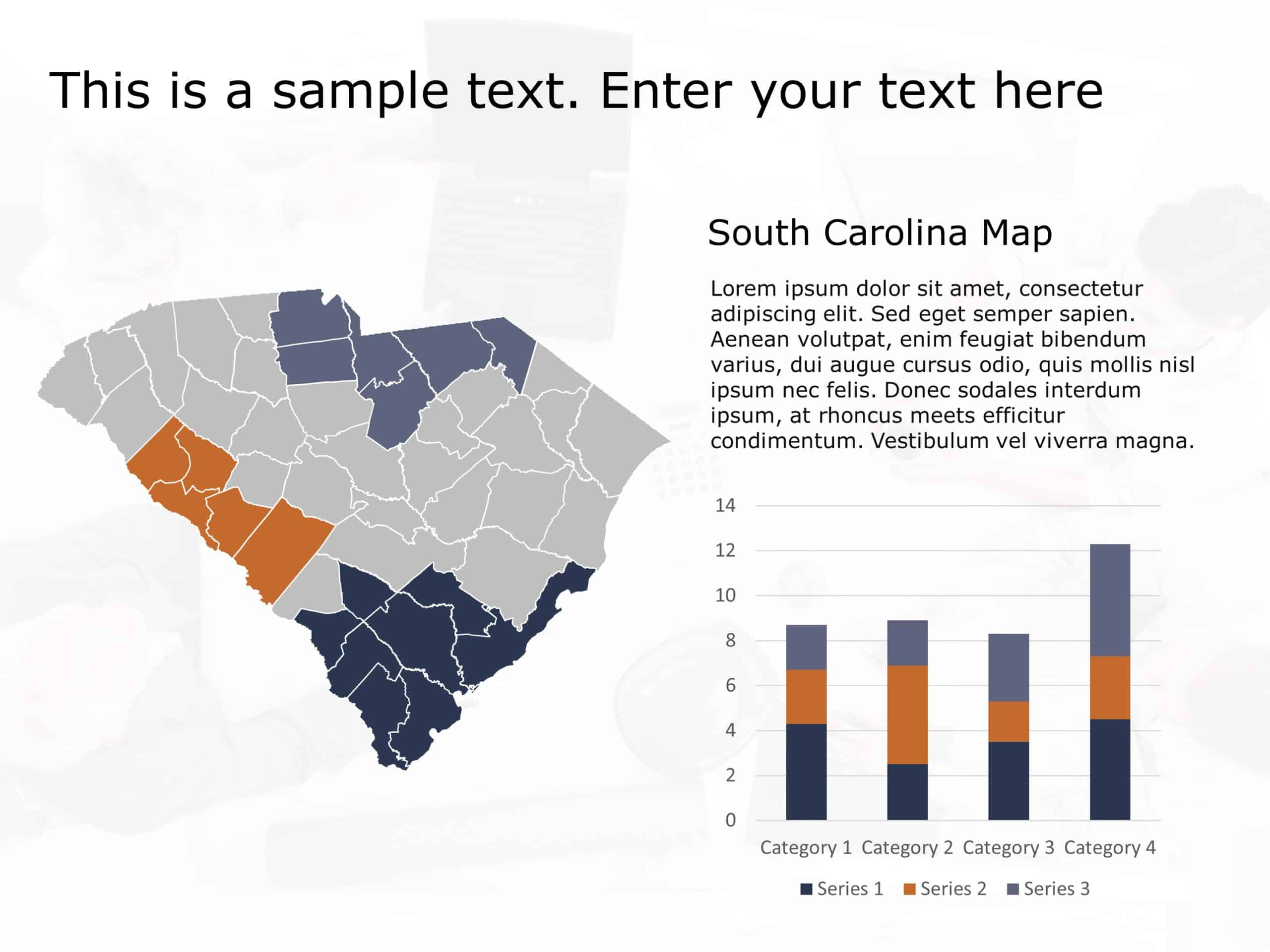 South Carolina Map 1 PowerPoint Template