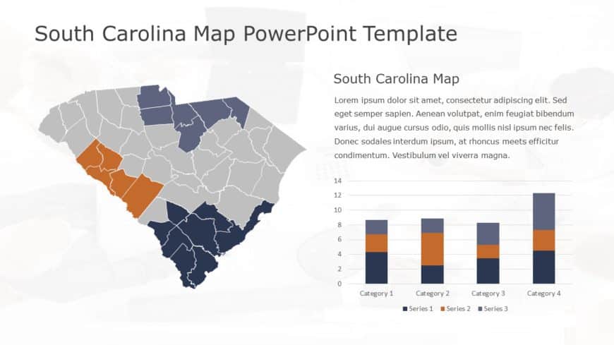 South Carolina Map 1 PowerPoint Template