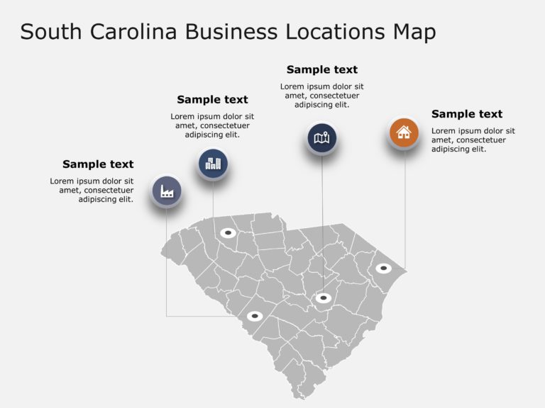 South Carolina Map 2 PowerPoint Template