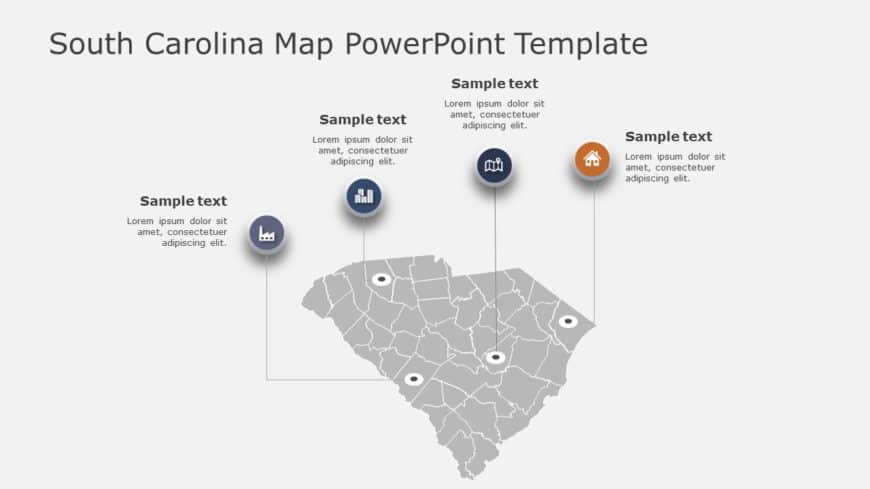 South Carolina Map 2 PowerPoint Template