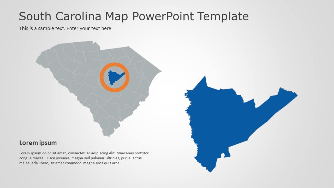 South Carolina Map 3 PowerPoint Template & Google Slides Theme