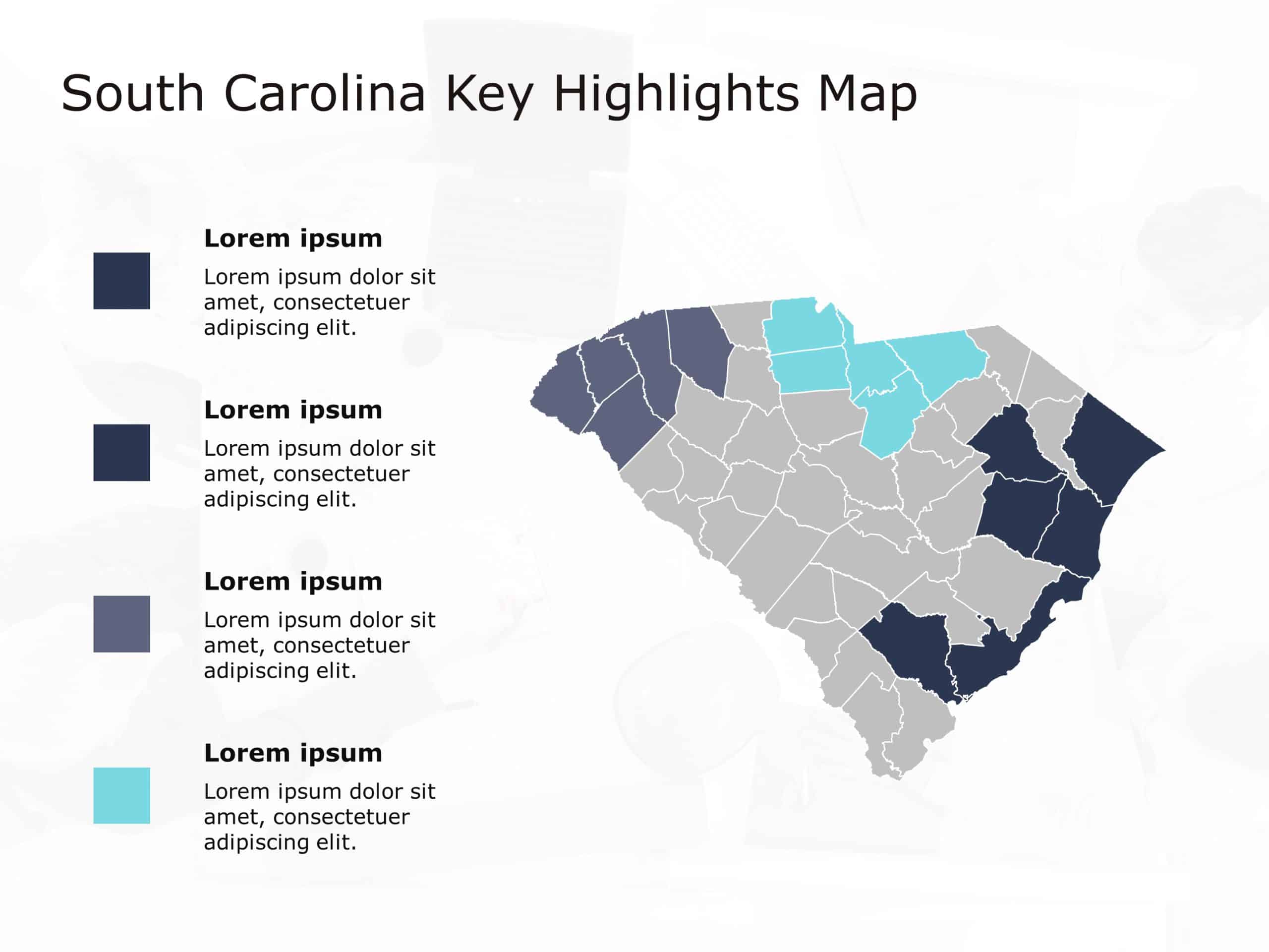 South Carolina Map 4 PowerPoint Template & Google Slides Theme
