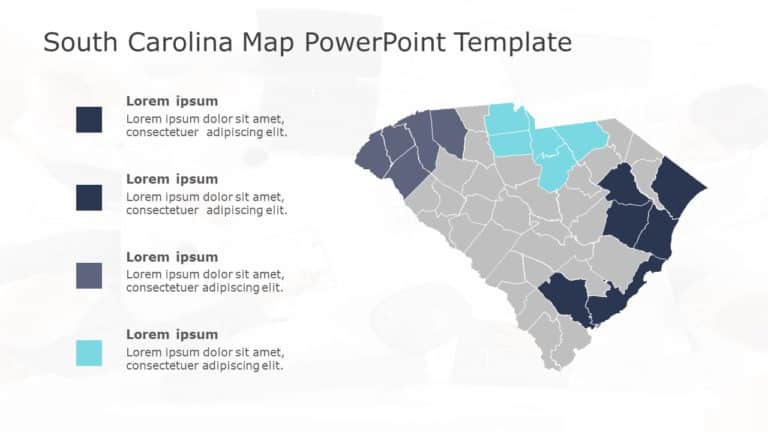 South Carolina Map 4 PowerPoint Template & Google Slides Theme